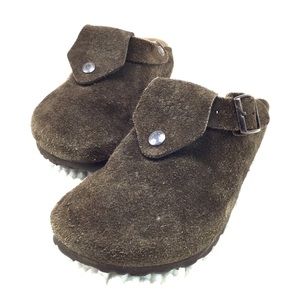 Birkenstock mules clogs brown suede 7.5 birkis